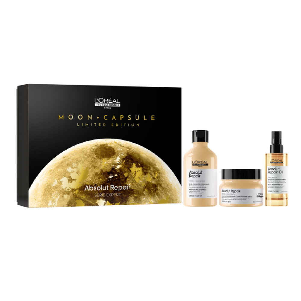 L'Oréal Professionnel Serie Expert Coffret de Noël Trio Absolut Repair - Cheveux Secs et Abîmés Shampoing, masque et huile