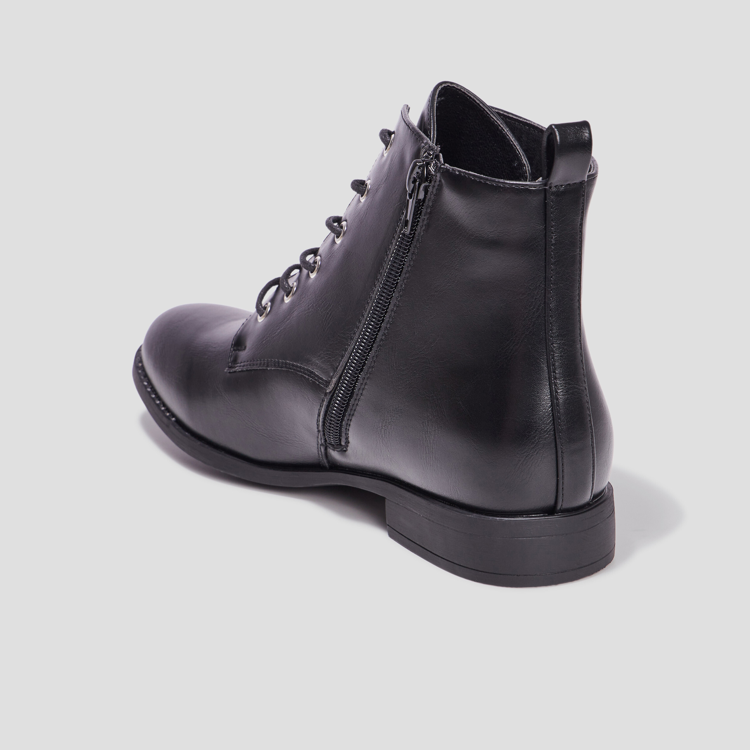 Bottines zippées à lacets noir femme | La Halle