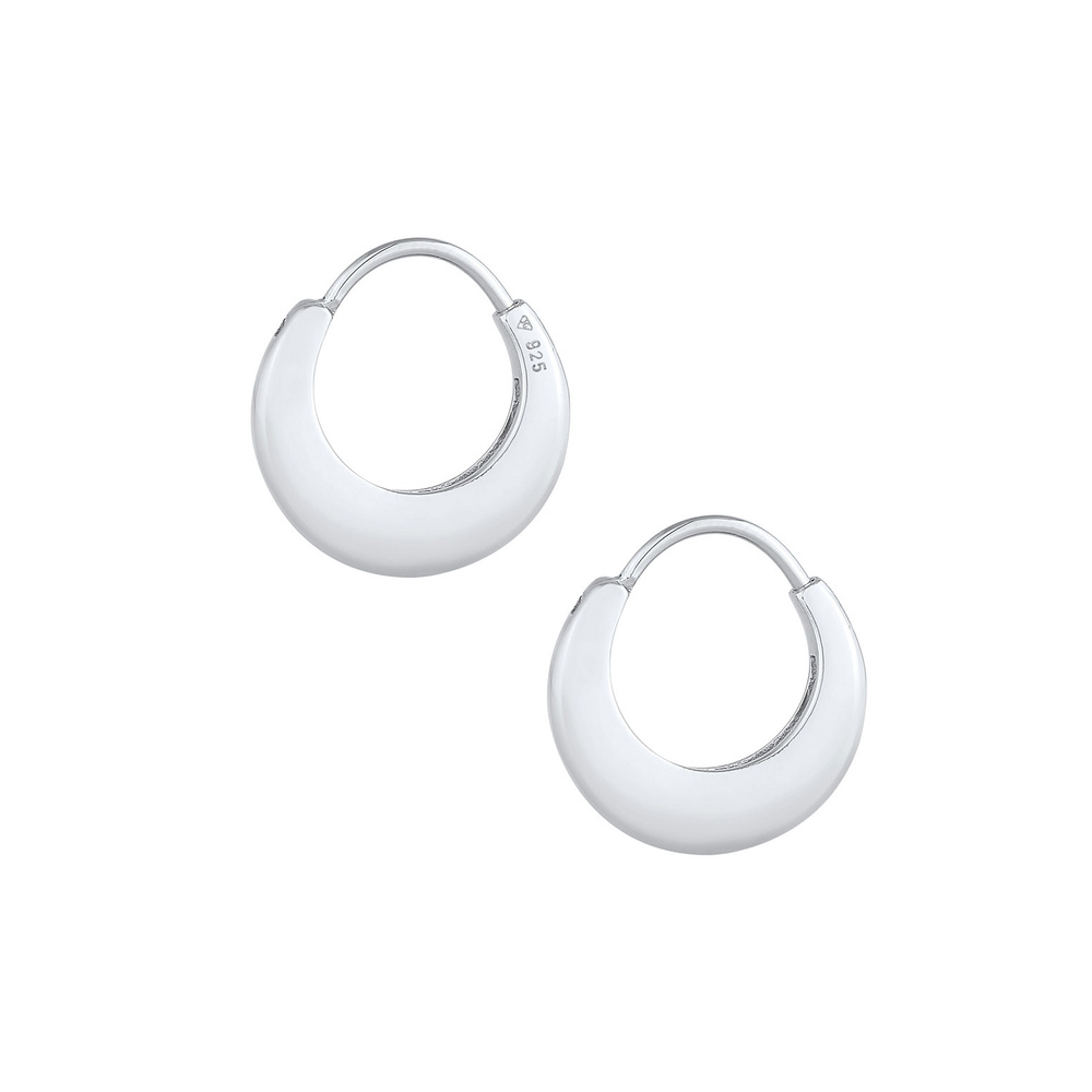 Elli Elli Boucles d'Oreilles Tendance élégante pour les femmes Créoles Chunky Oval en  Boucles d'oreilles