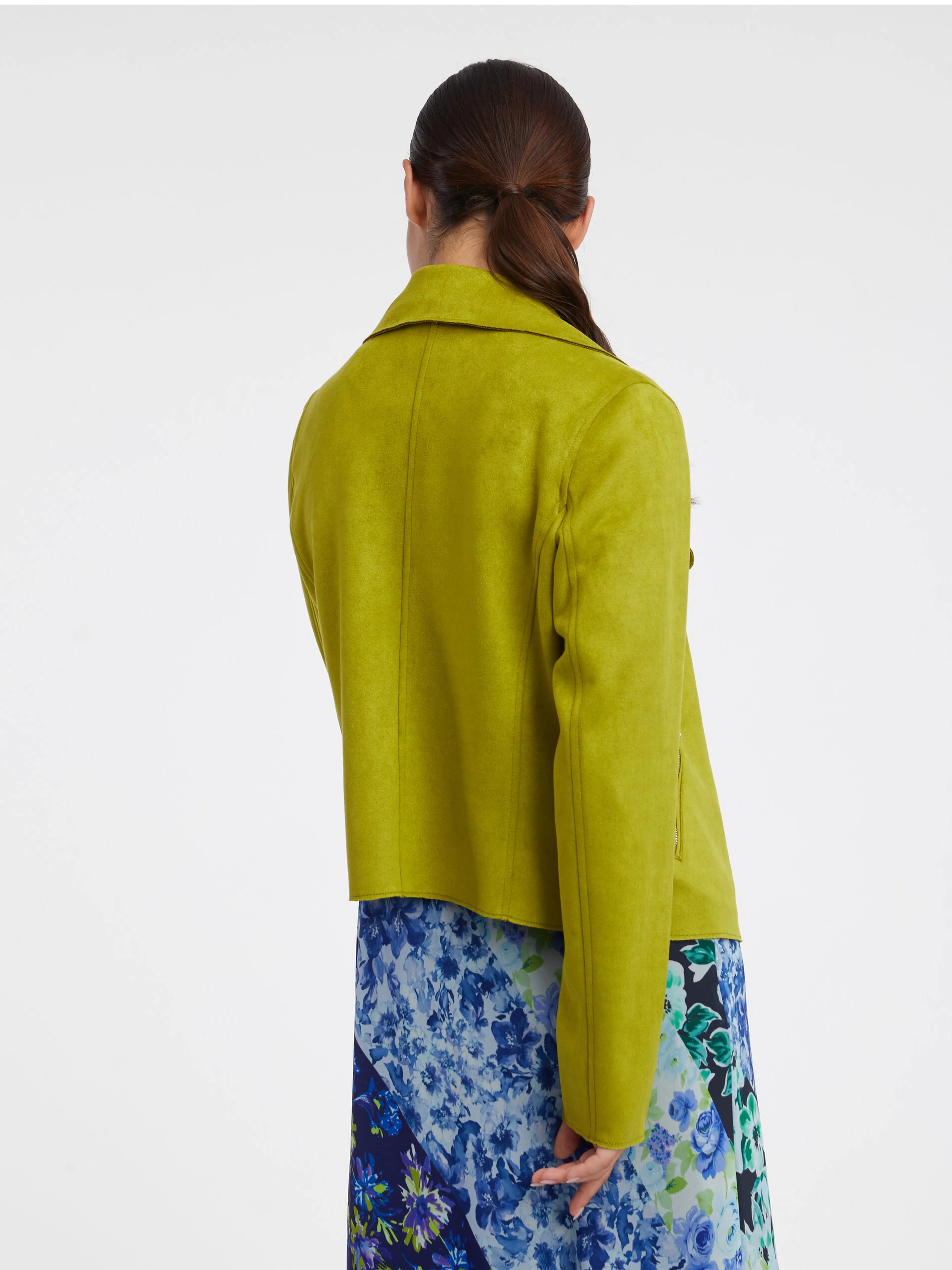 Hellgrüne leichte Damenjacke aus Wildleder ORSAY