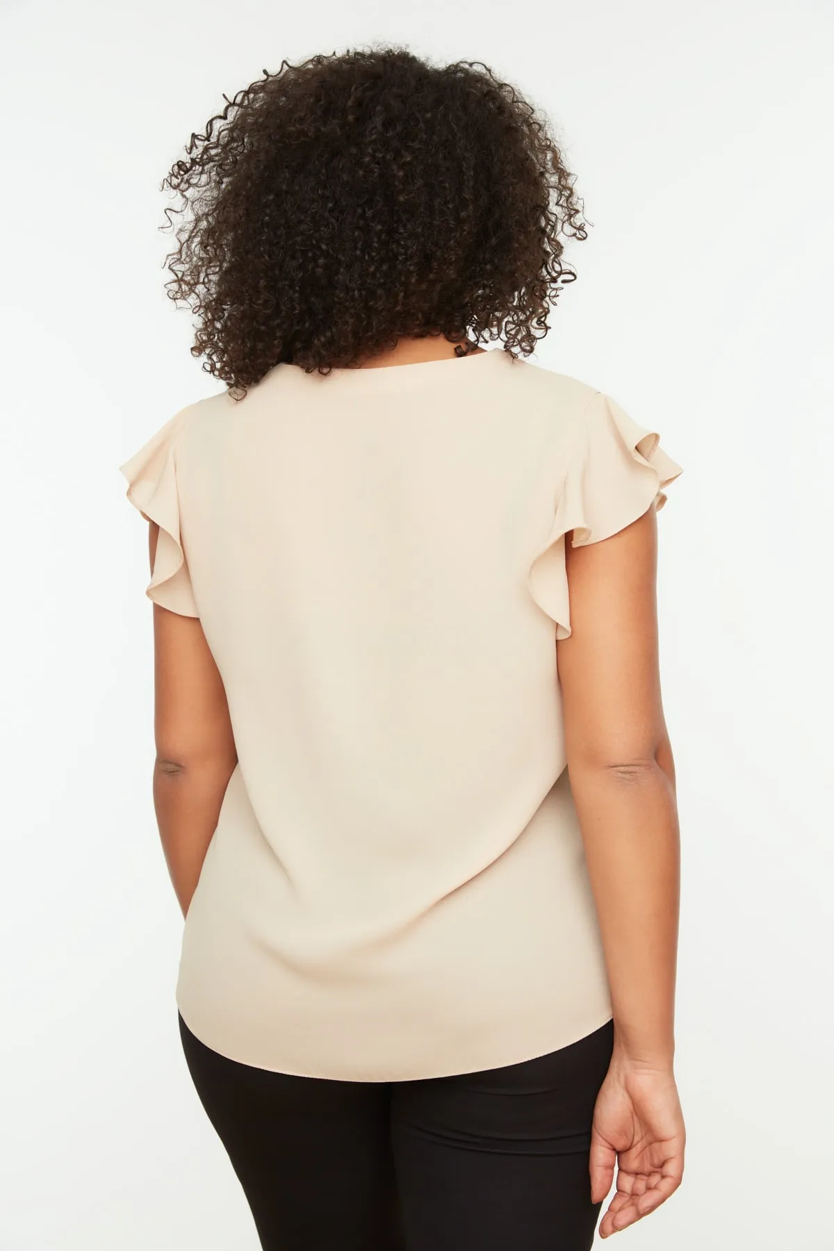 Trendyol Curve  Bluse mit gewebten Knöpfen in Steinoptik TBBSS22BZ0714