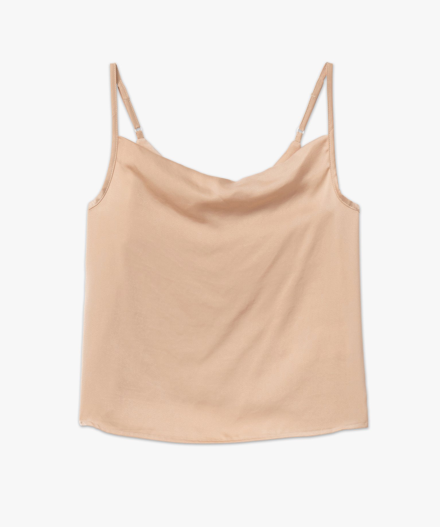 Débardeur en satin à col bénitier femme beige | GEMO