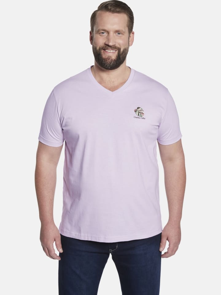 Charles Colby Doppelpack T-Shirt EARL RHODIN in helllila grün günstig kaufen