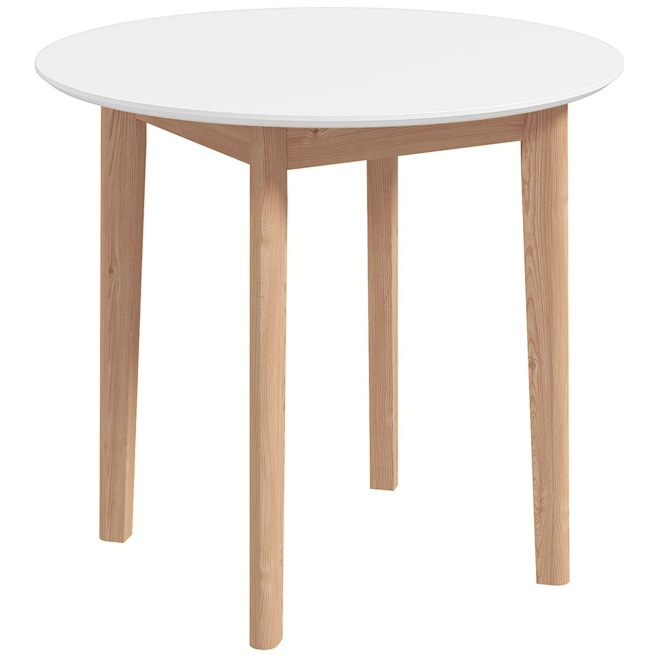 HOMCOM Esstisch, Runder Küchentisch für 2 Personen, Esszimmertisch, Holz, Weiß