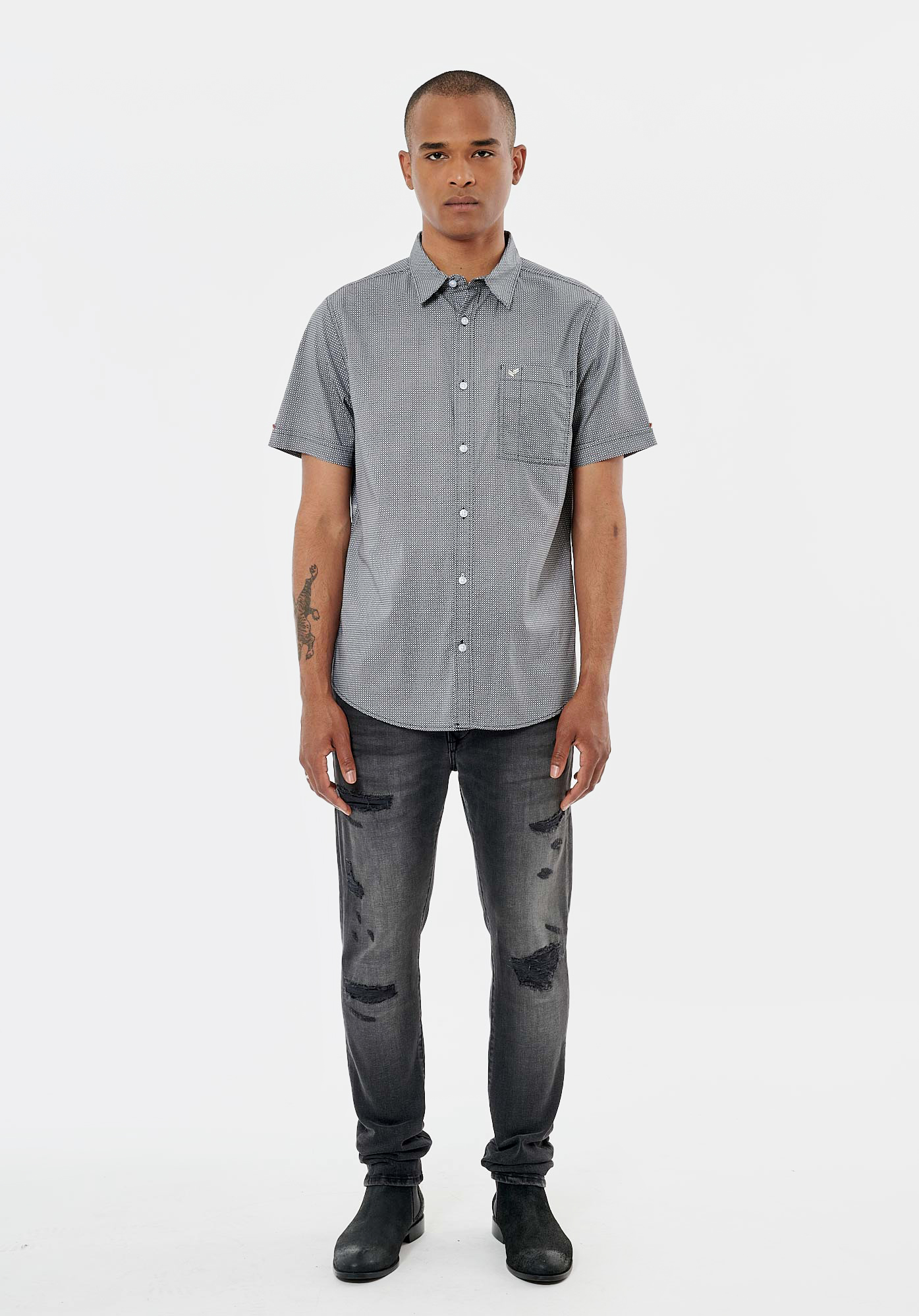 CORKY  Chemise imprimée noir homme