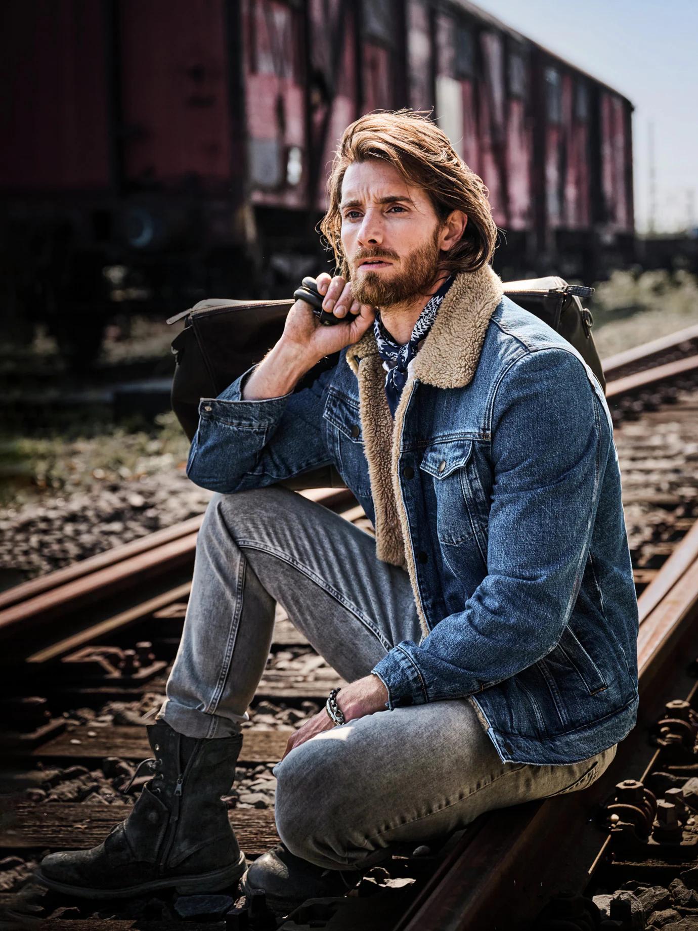 Sherpa-Jeansjacke