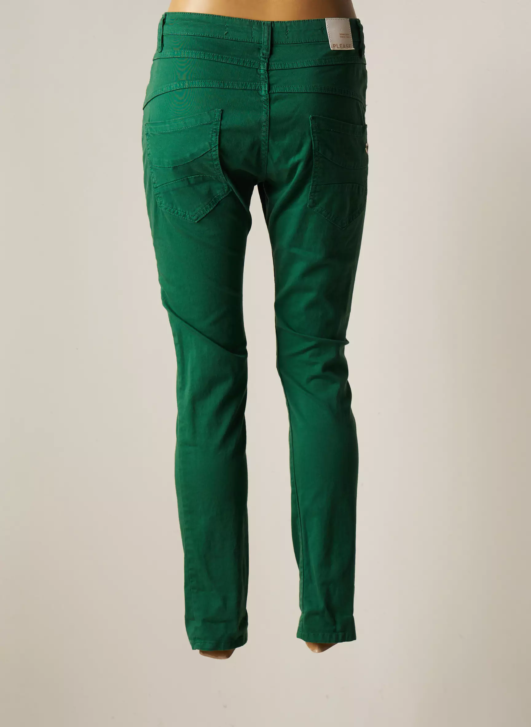Please Pantalons Droits Femme couleur vert