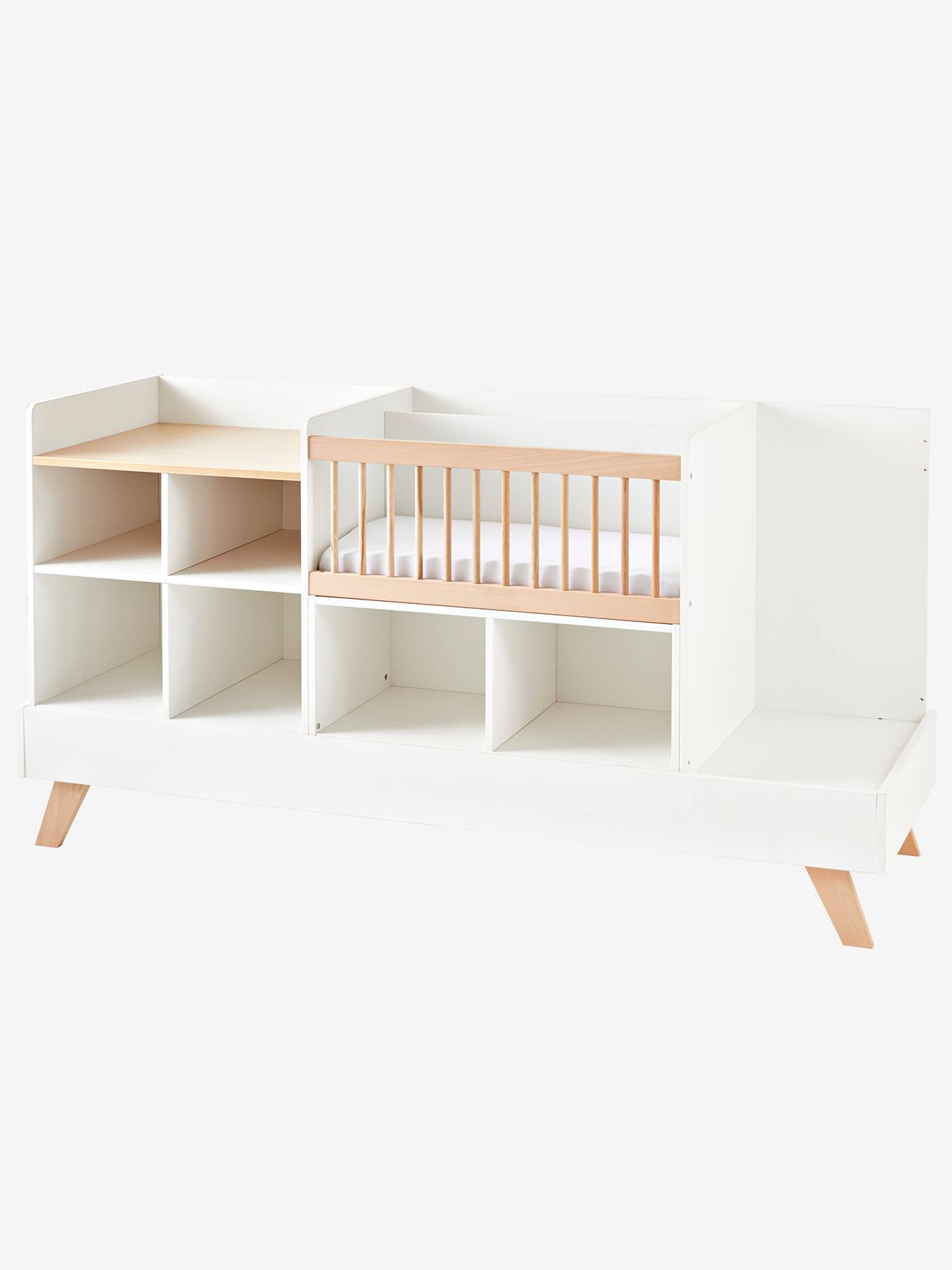 Vertbaudet Kinderzimmer 4-in-1-Kombibett COMBINID, mitwachsend - weiß/natur