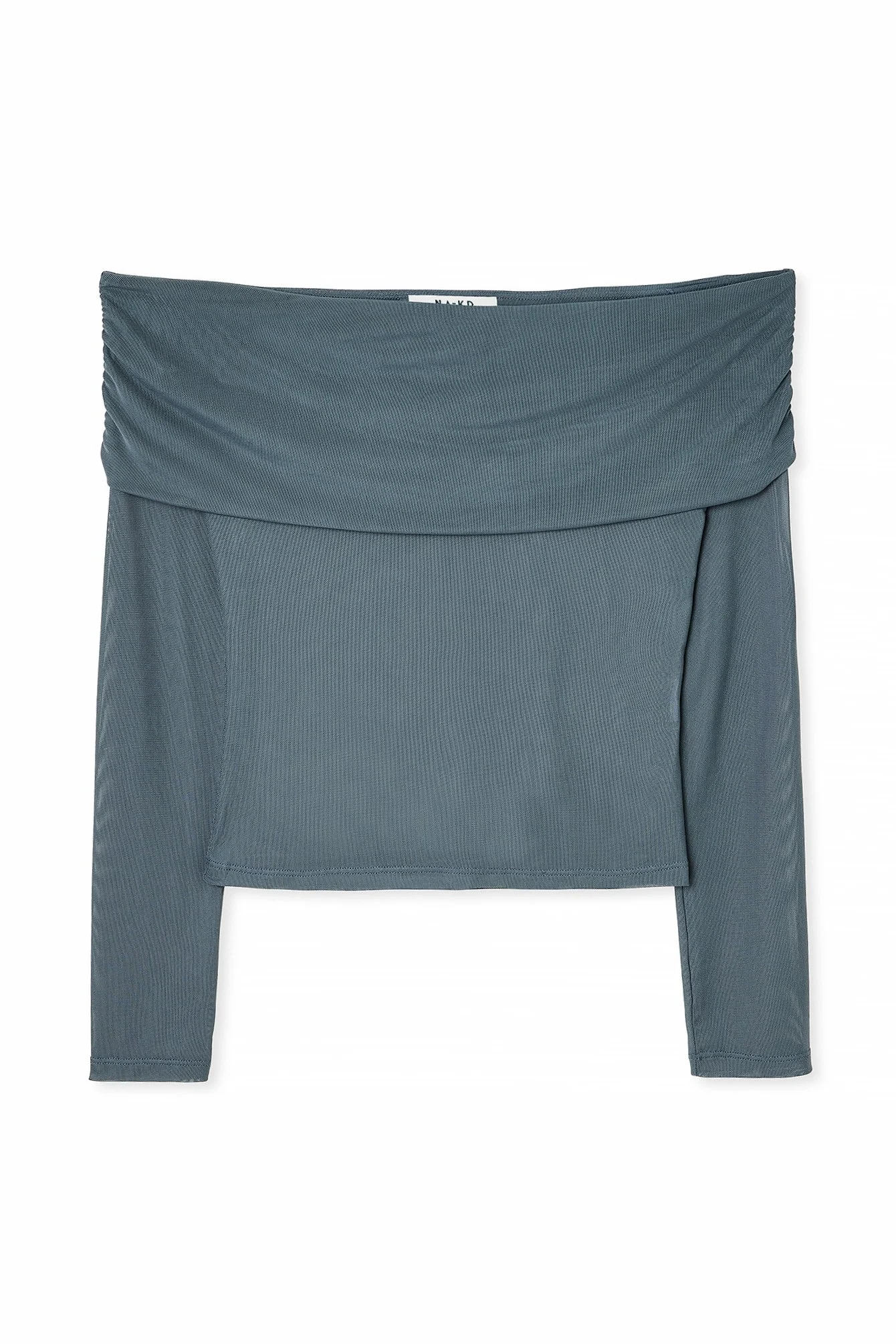 Schulterfreies Mesh-Oberteil