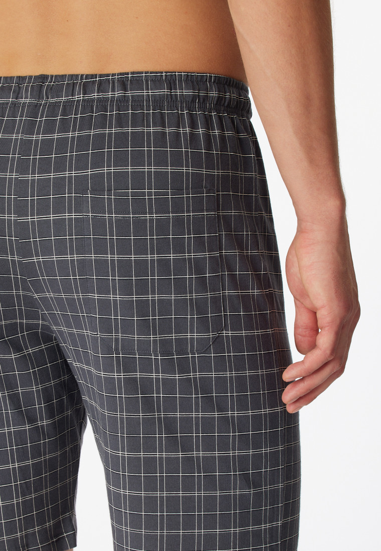Schlafanzug kurz Jersey V-Ausschnitt grau - Ebony