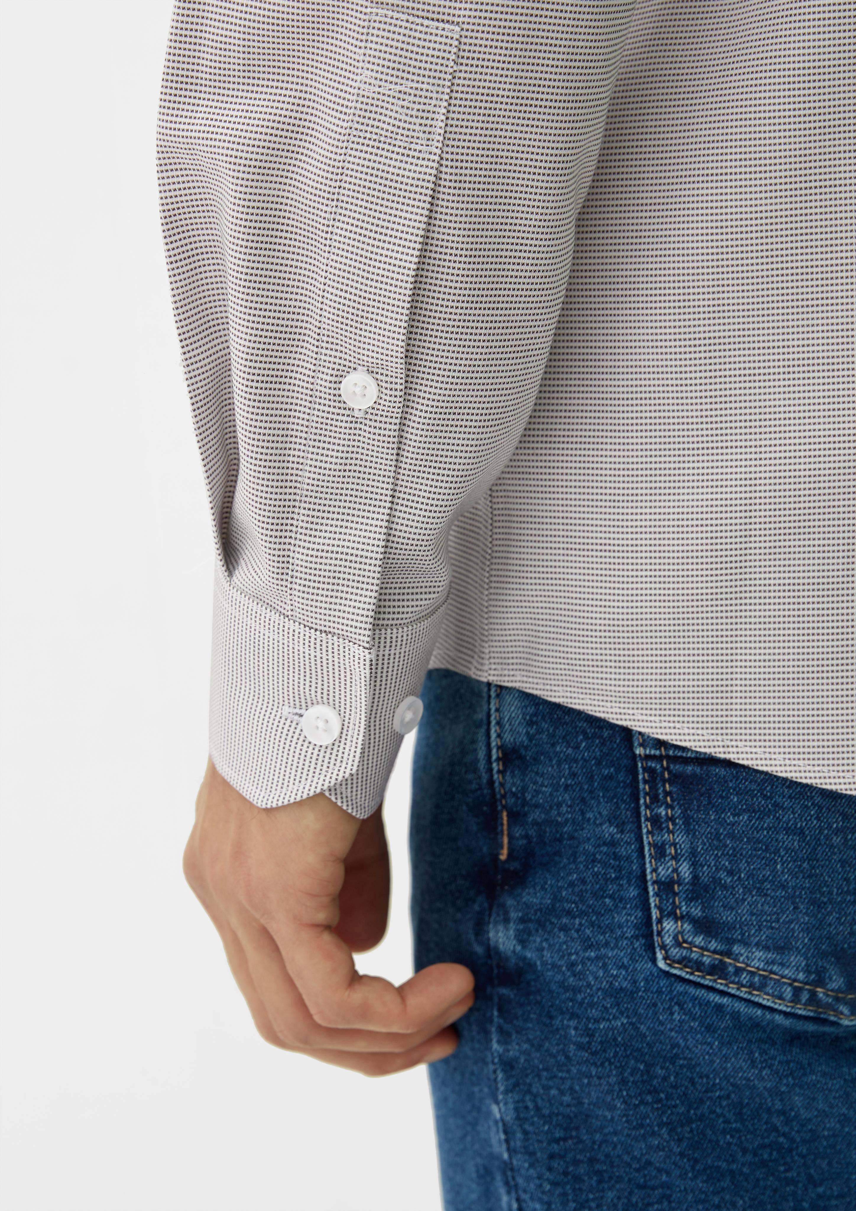 Slim: Hemd mit Minimalmuster  2127460-02K2