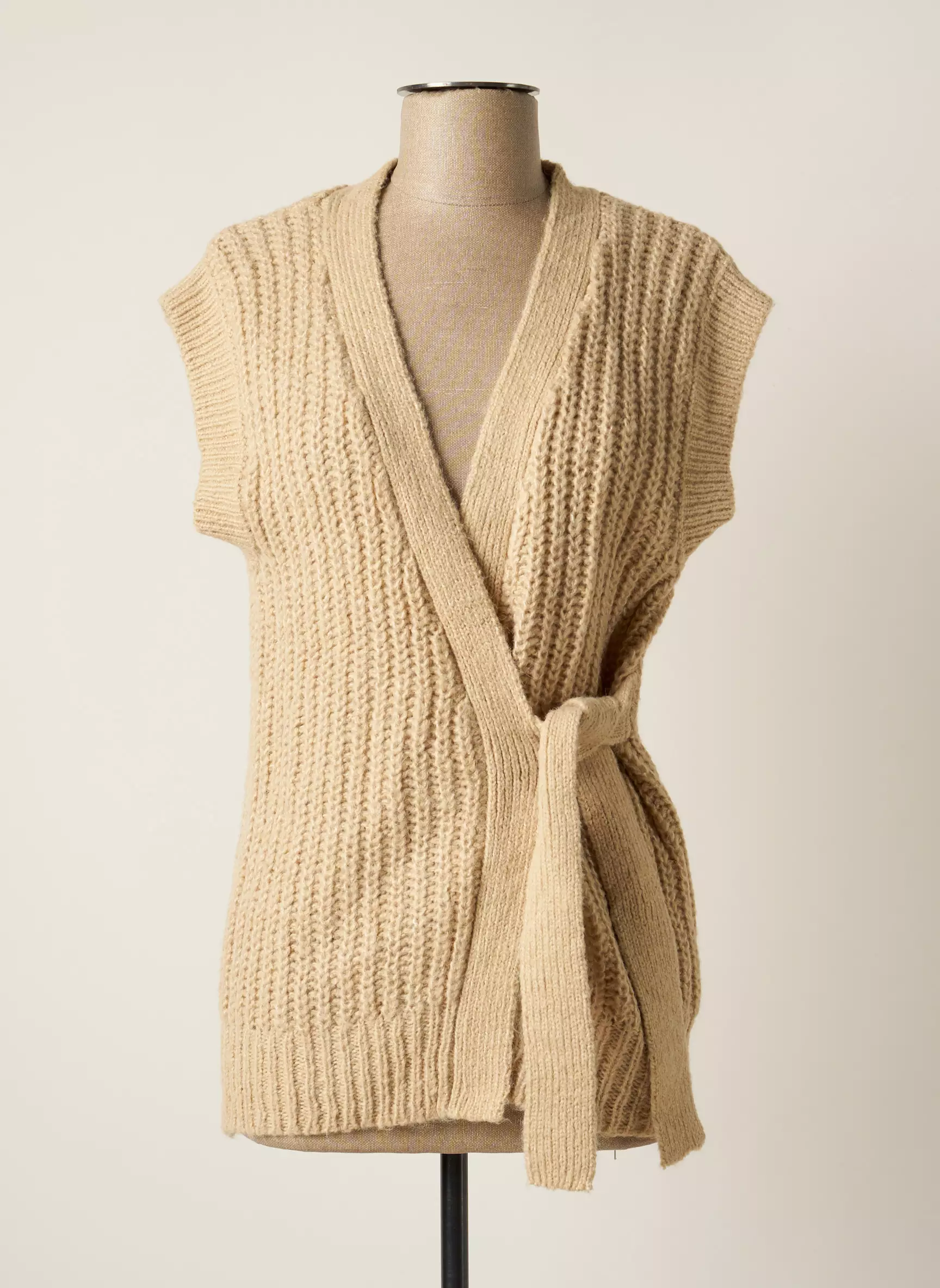B Young Gilet Femme couleur beige