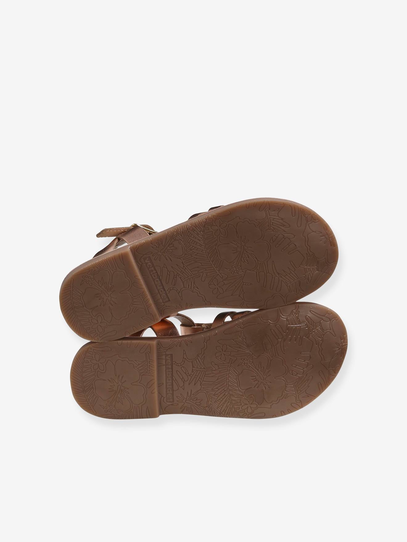 Sandales cuir fille champagne
