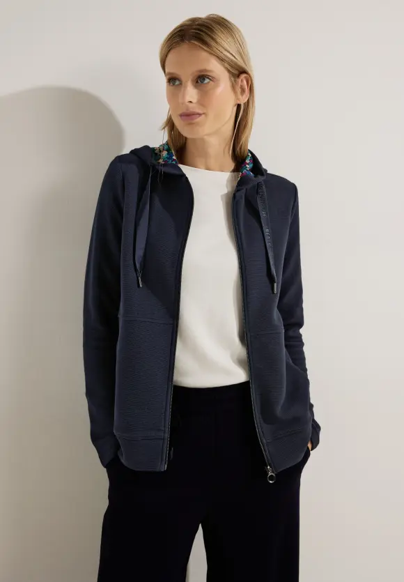 CECIL Sweatjacke mit Print Kapuze
