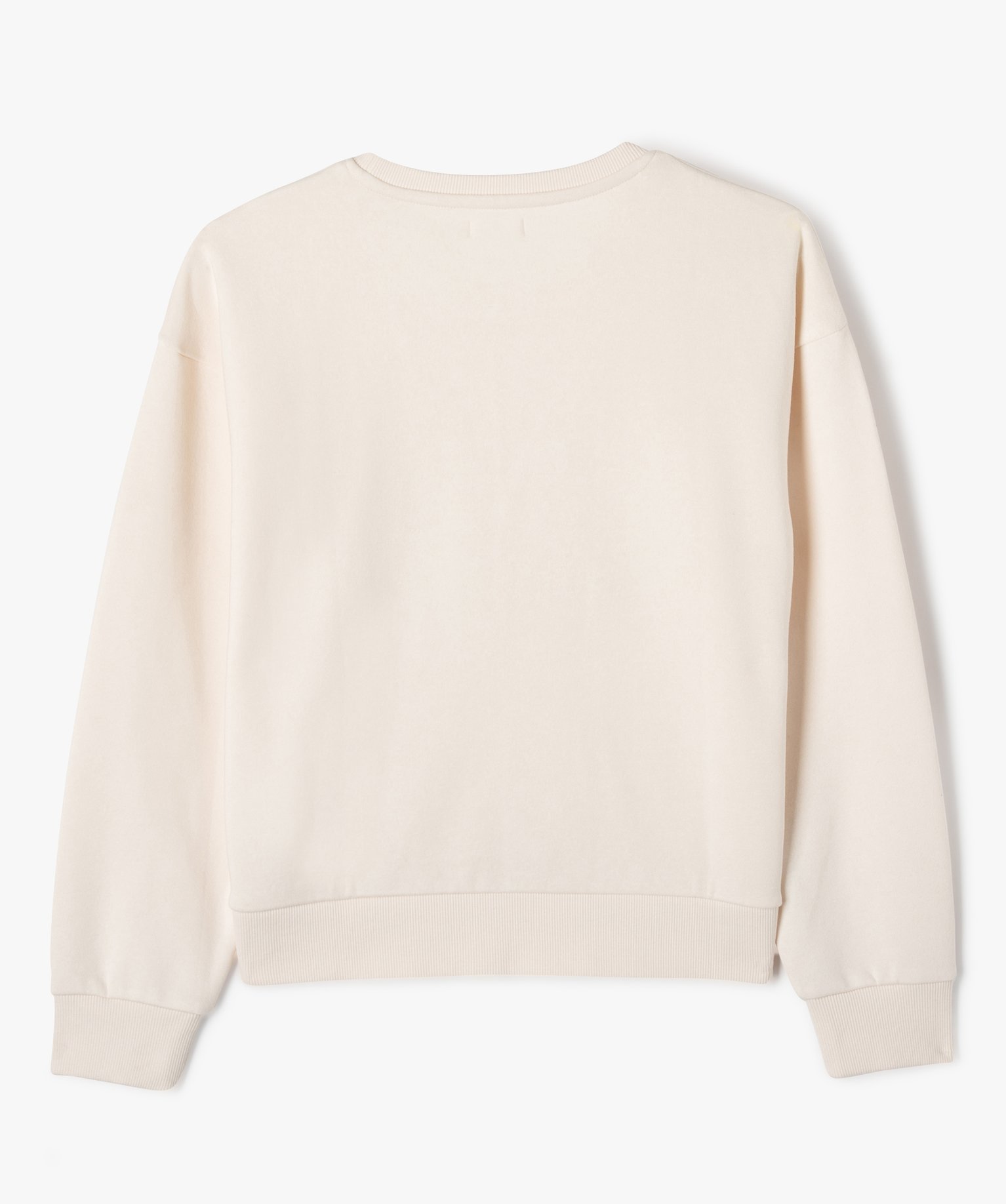 Sweat large en molleton doux fille beige clair | GEMO