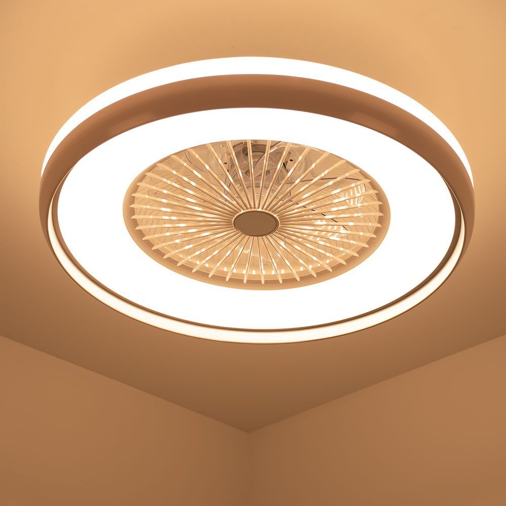 V-TAC Deckenventilator, LED Decken Ventilator Leuchte Fernbedienung Tageslicht Lampe