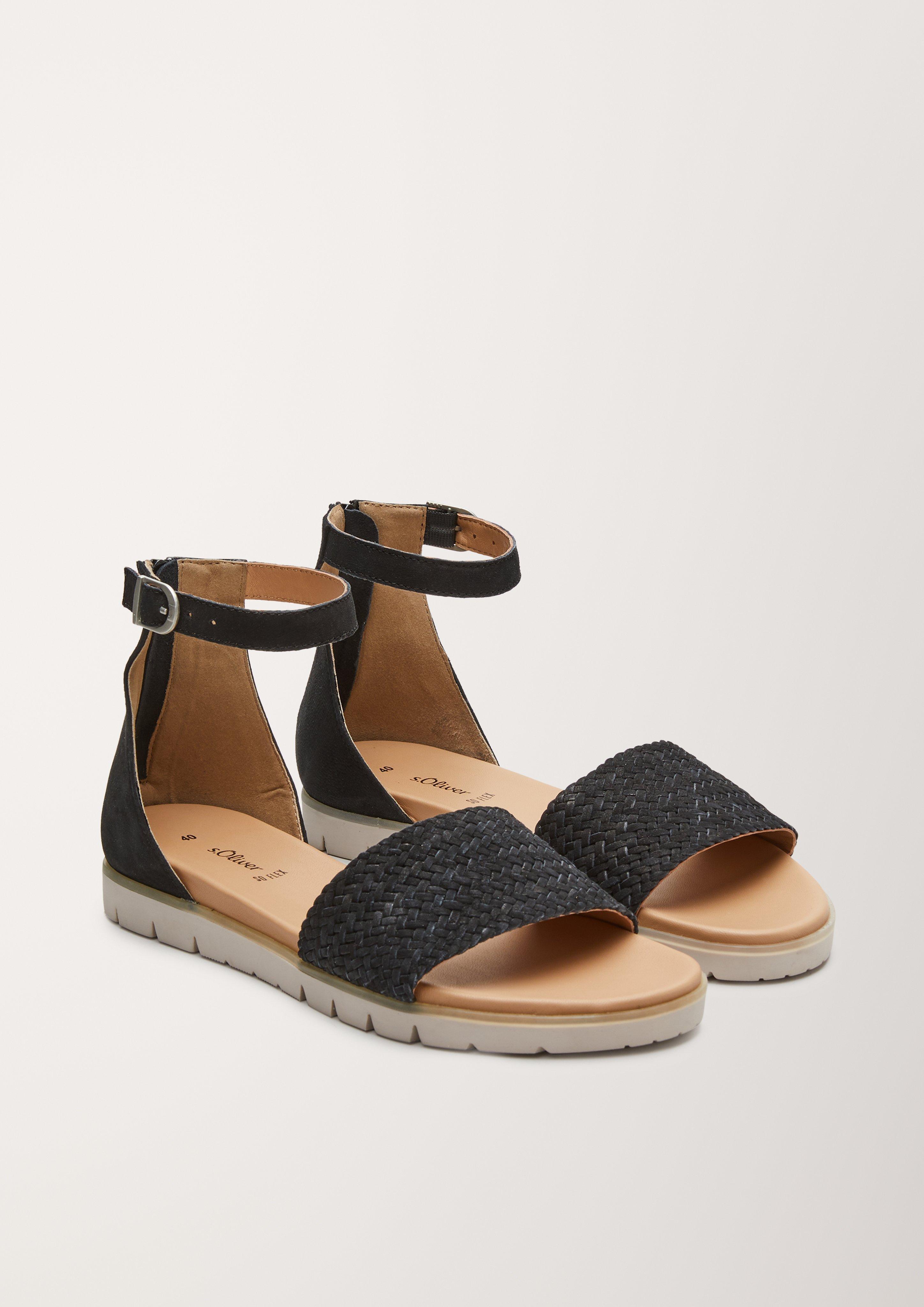 Ledersandalen mit Flecht-Detail  6005716-001