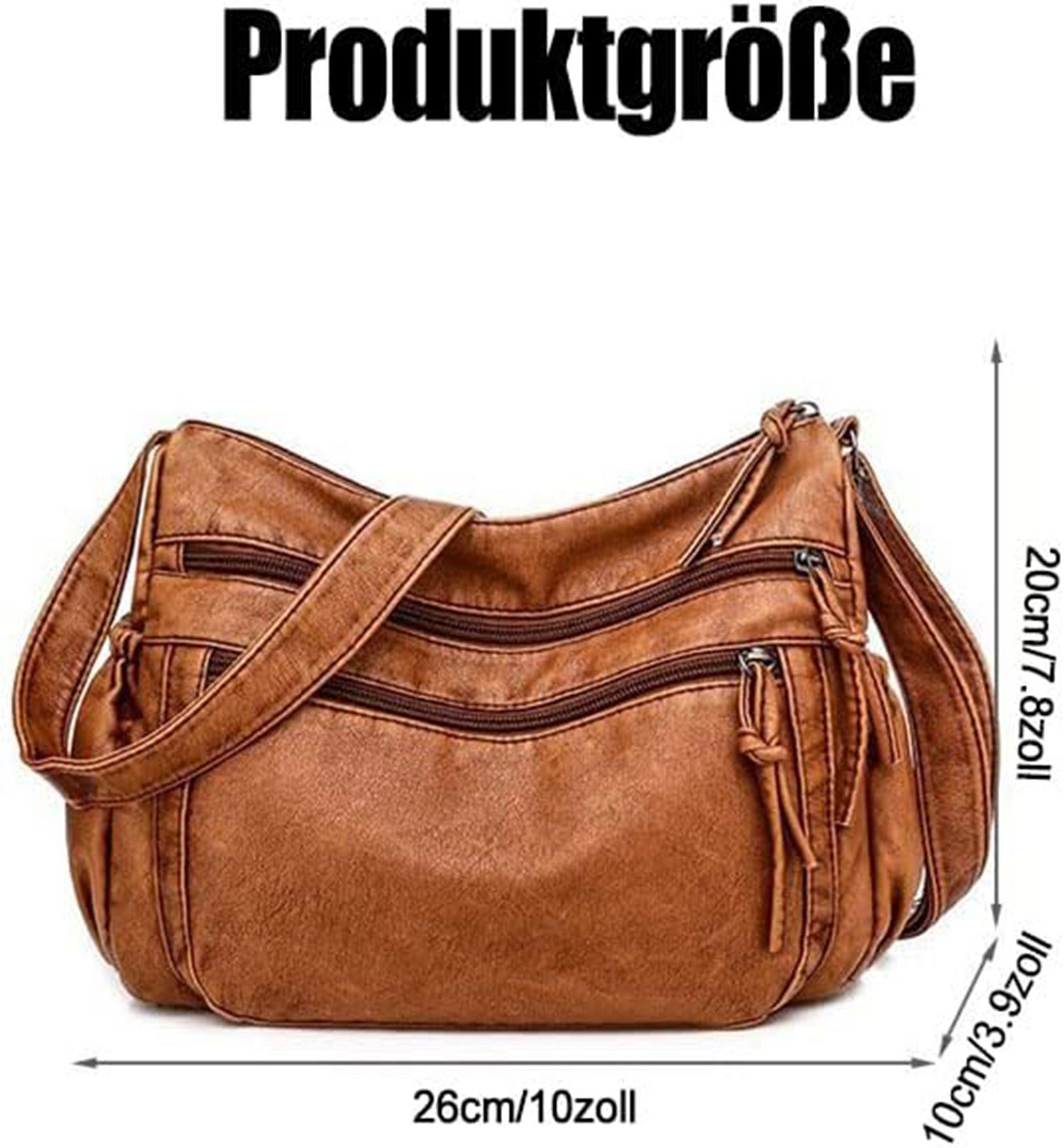 SCOBAG Umhängetasche Umhängetasche Damen Handytasche (1-tlg., mit Breiter Gurt), Leder Crossbody Bag