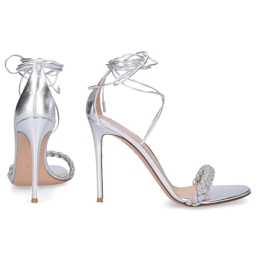 Gianvito Rossi - Sandalen CRYSTAL LEMONI Kalbsleder - grau