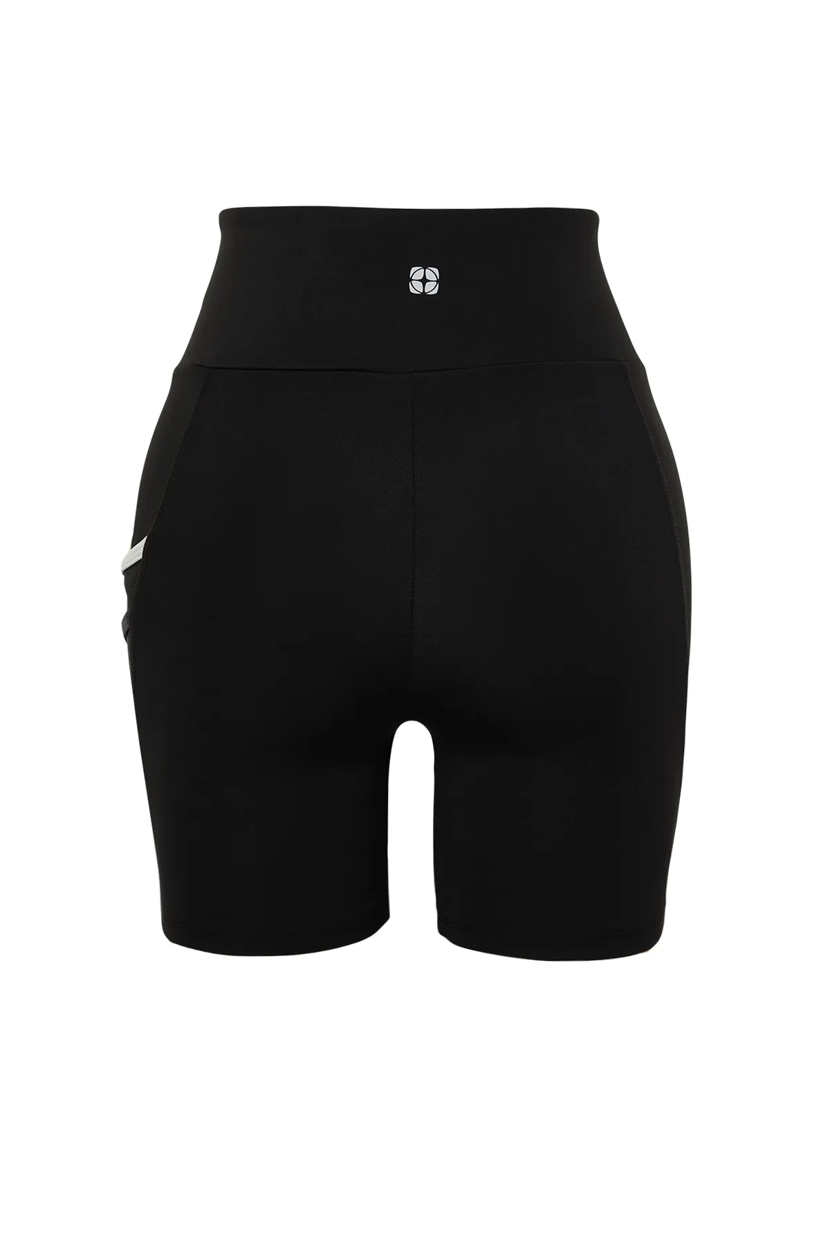 Trendyol Collection  Schwarze Restorer-Tüll-Tasche und Reflektor-Print, gestrickte Sportshorts/kurze Leggings THMSS24TY00023