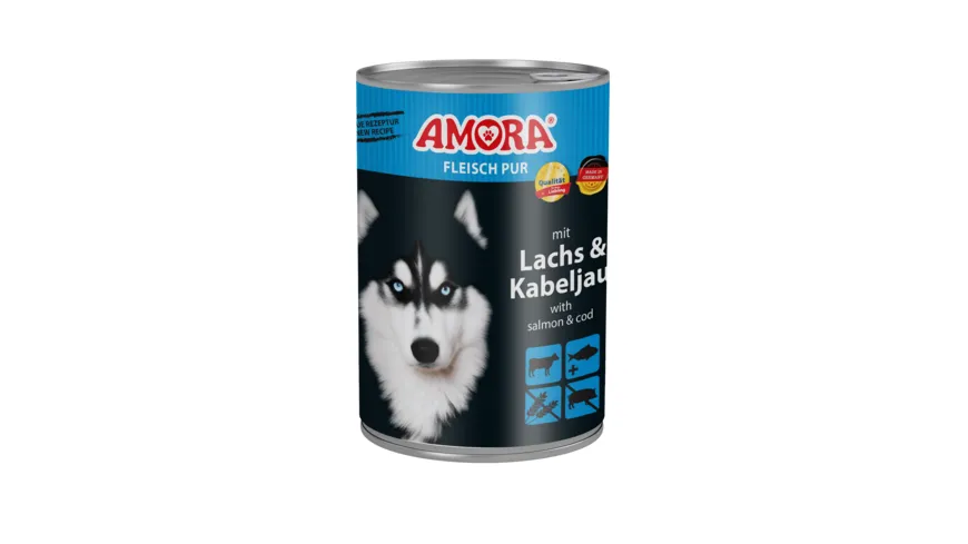 AMORA Fleisch Pur Hundenassfutter Lachs + Kabeljau 400 g