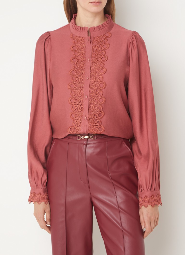Aaiko  Isalee blouse met kanten details en ruches
