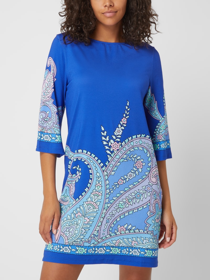 Kleid mit Paisley-Muster in blau
