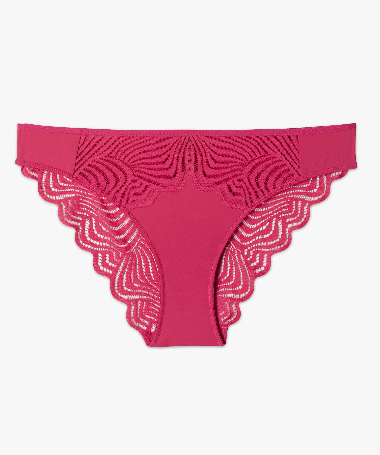 Culotte femme en dentelle et microfibre rose | GEMO