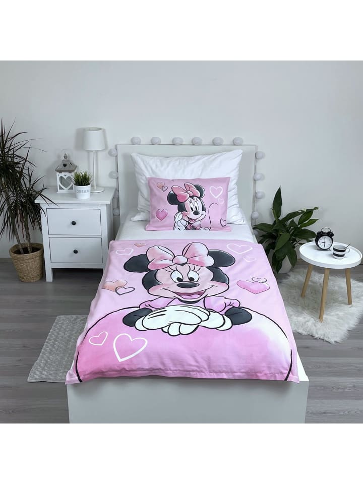 Disney Minnie Mouse 2-tlg.Set: Babybettwäsche Disney Minnie Mouse in Rosa günstig kaufen 100