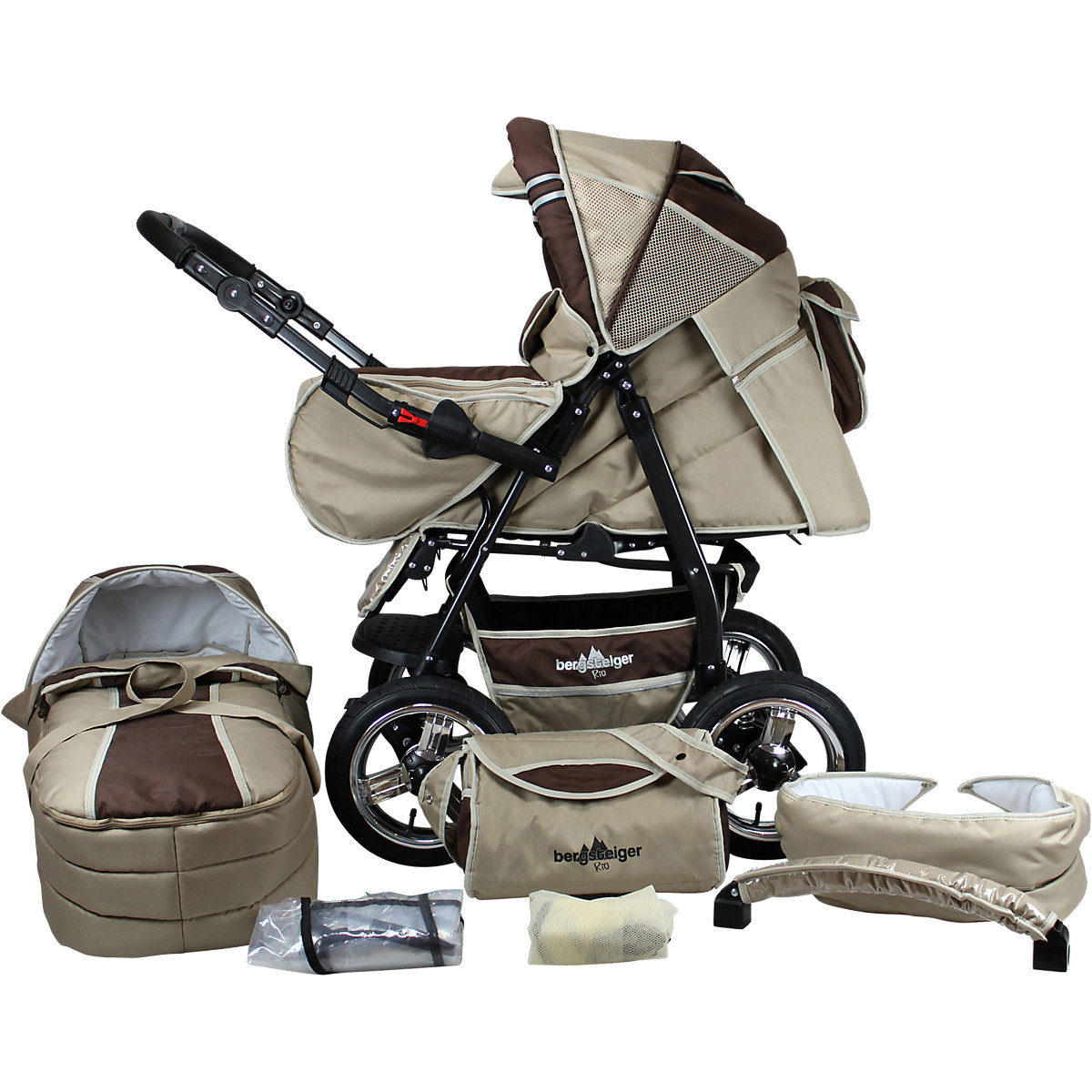 Kombi Kinderwagen Rio, 10 tlg., coffee & brown