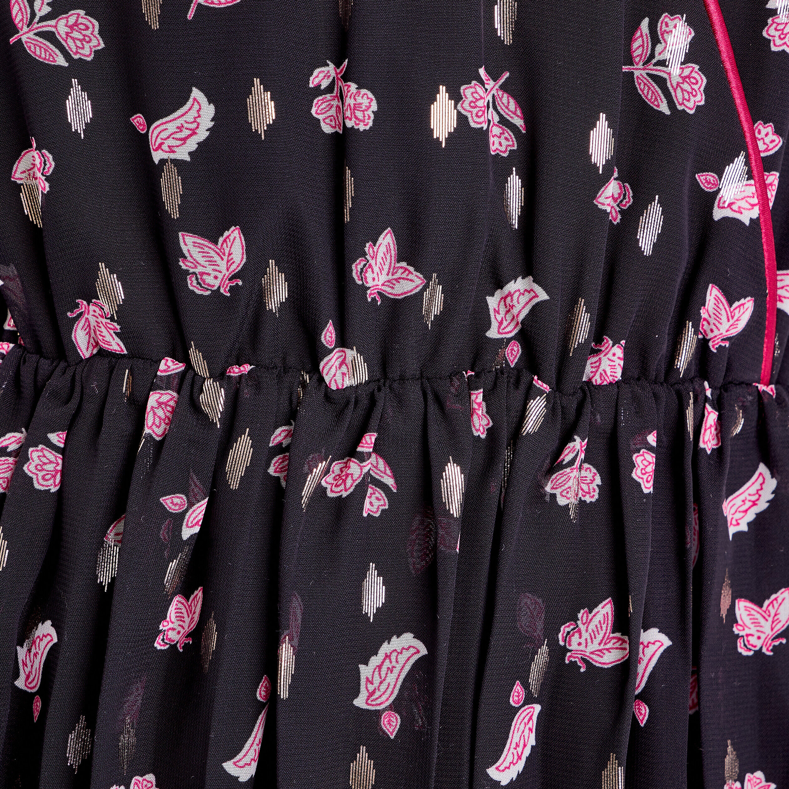 Robe évasée plissée noir femme | Cache Cache