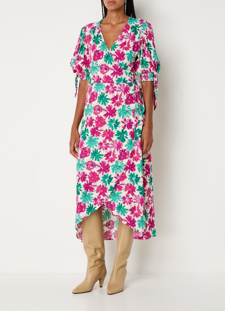 Vestido midi cruzado con estampado floral Hannah de Fabienne Chapot