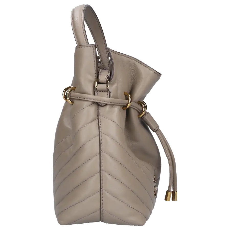 Tory Burch - Handtasche CHEVRON MINI BUCKET Kalbsleder - beige