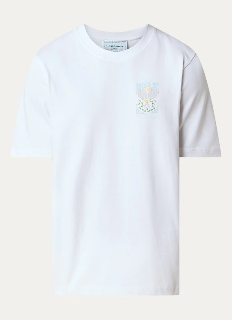 Casablanca  T-shirt van biologisch katoen met logo- en backprint
