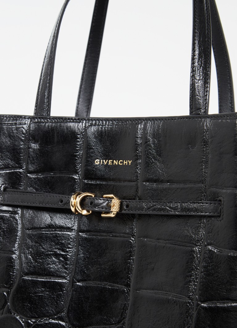 Sac bandoulière Givenchy Voyou Nord-Sud moyen en cuir de veau à texture croco