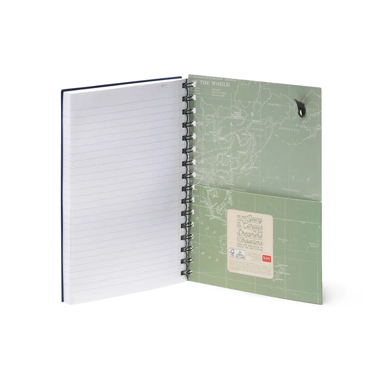 Caderno pautado - Grande - Encadernação em espiral - Formato A5
