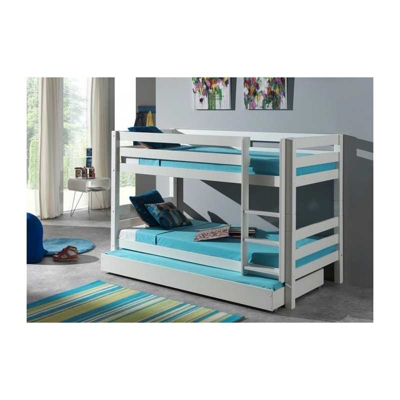 Lit superposé H140cm Pino blanc