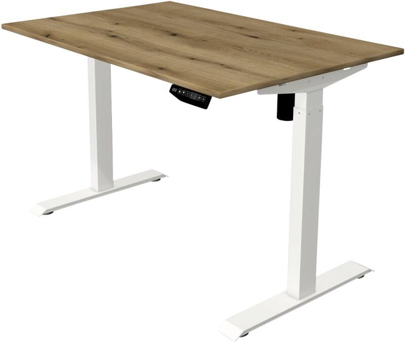 Kerkmann Move 1 Rechteckig Elektronisch Höhenverstellbarer Sitz-Stehschreibtisch Melamin, Stahl Eiche, Weiß 1200 x 800 x 1230 mm
