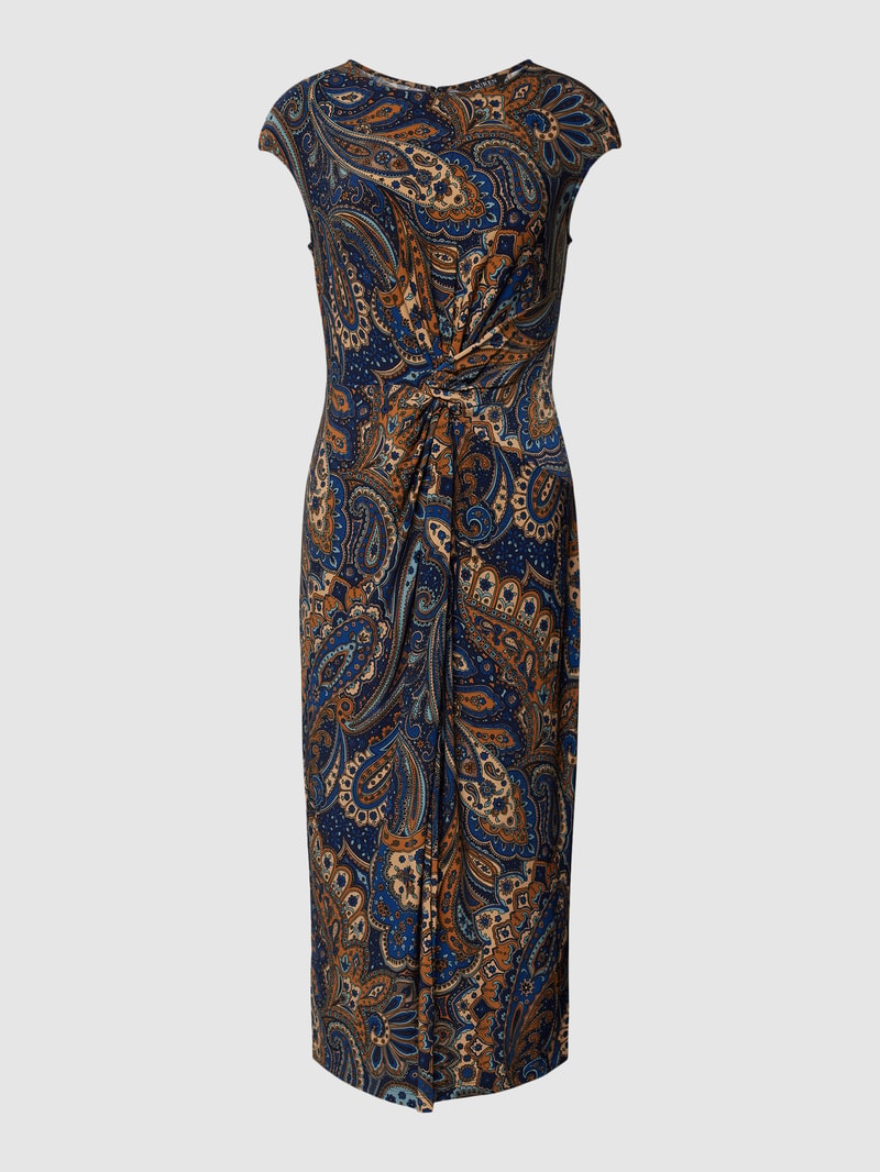 Midikleid mit Allover-Muster Modell 'BREGILLY' in marineblau