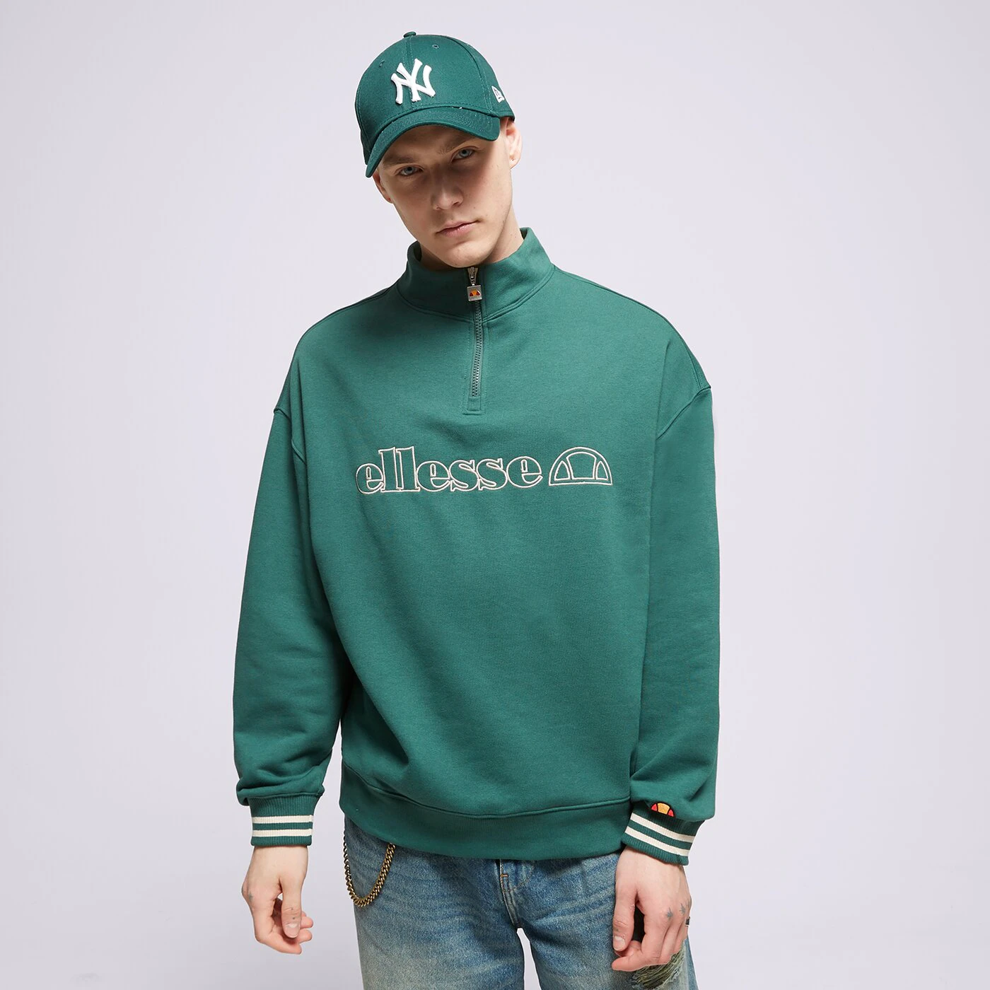 ELLESSE SWEATSHIRT MIT REIßVERSCHLUSS   SIESTALLI DGREEN 1/2 Grün