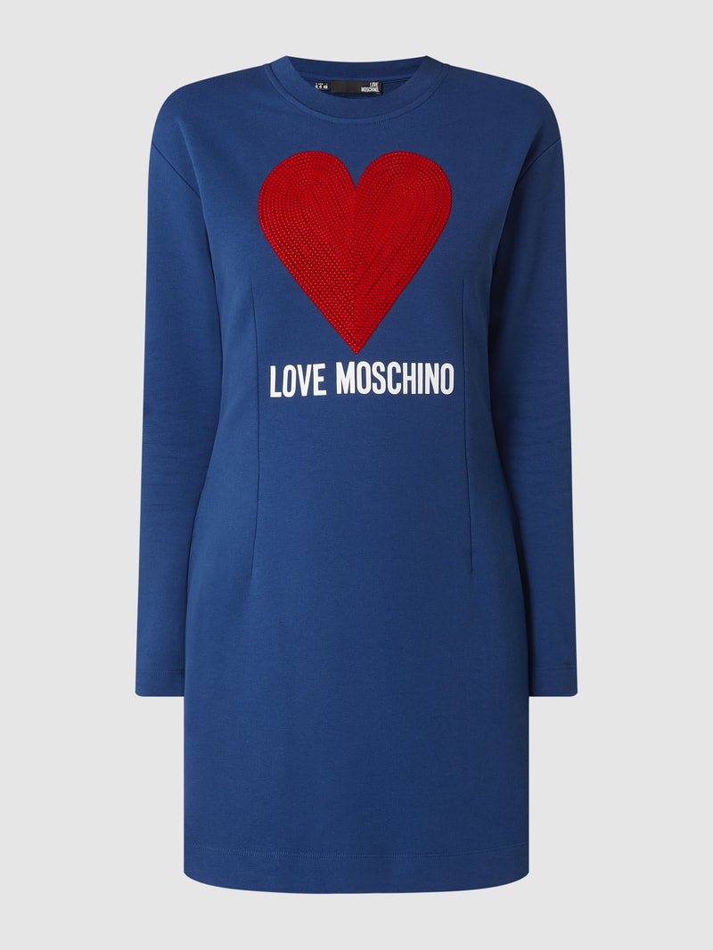 Sweatkleid mit Pailletten in blau