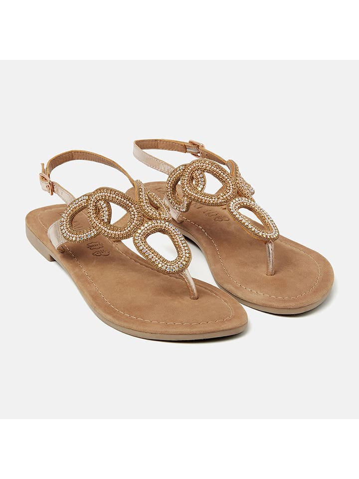 Lazamani Leder-Zehensandalen in Orange günstig kaufen