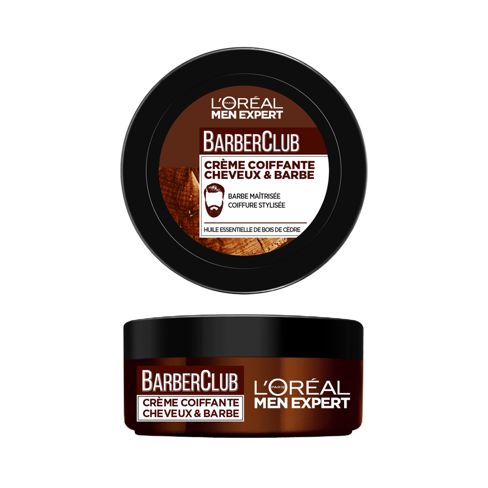 L'Oréal Paris Men Expert BarberClub Crème Coiffante Cheveux & Barbe Homme