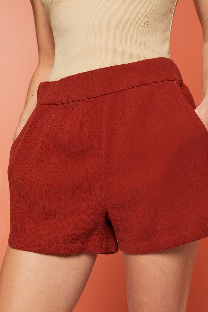 Pull-on-Shorts aus Crinkle-Baumwolle