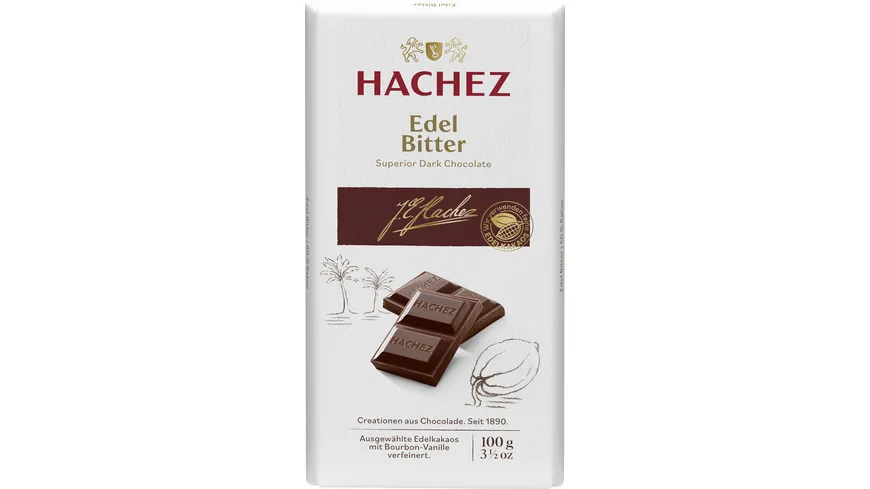Hachez Tafel Schokolade Edel Bitter 100 g