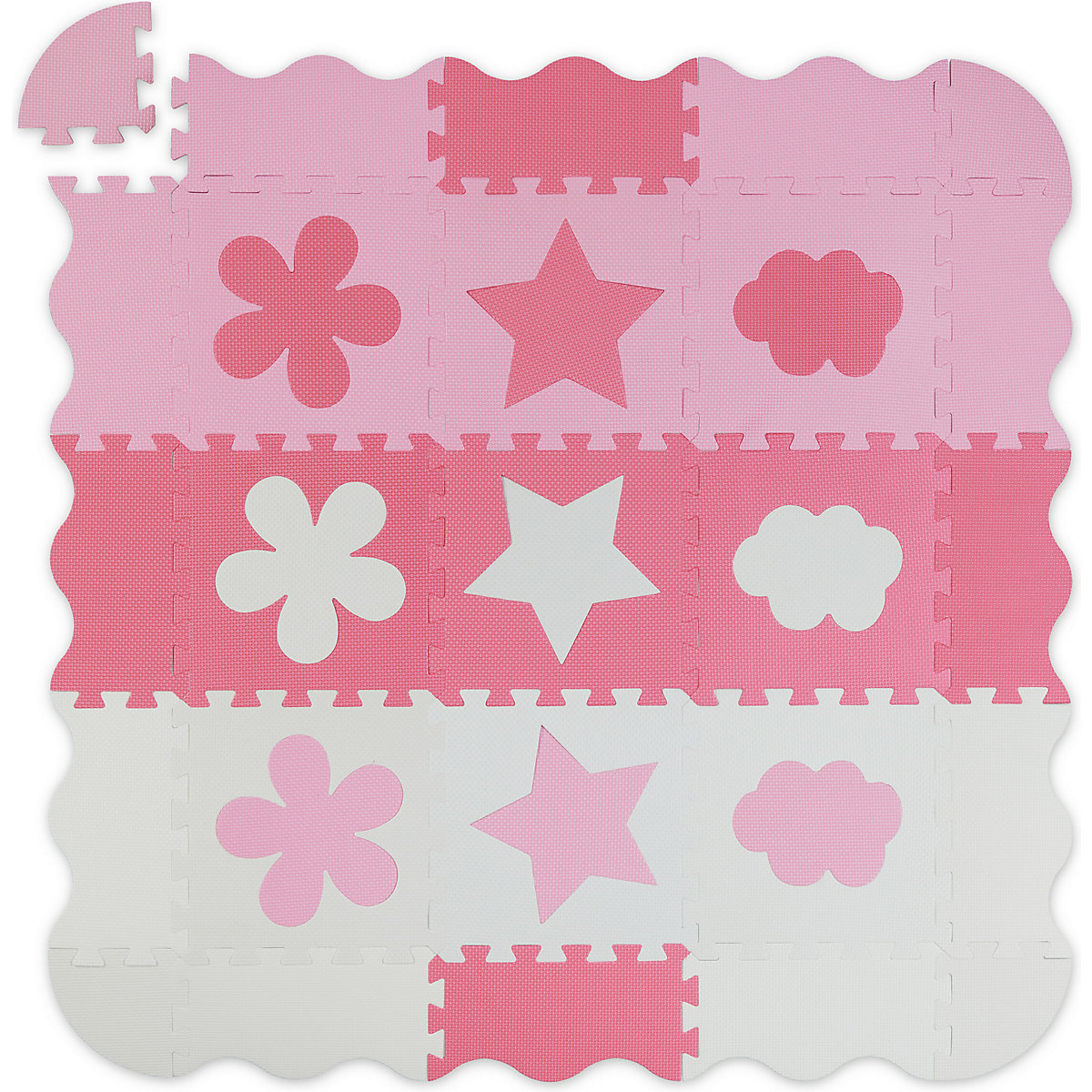 34-tlg. Puzzlematte mit Rand und Motiven