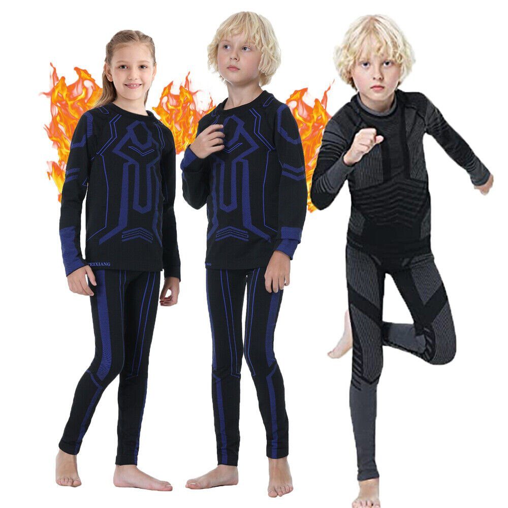 MEETYOO Thermounterhemd Kinder lange Unterhose (Jungen Mädchen Skiunterwäsche, Fleece Funktionswäsche) lange Unterhemd Unterhose