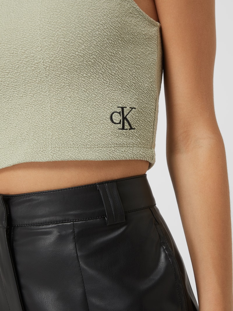 Crop Top mit feiner Struktur  in schilf
