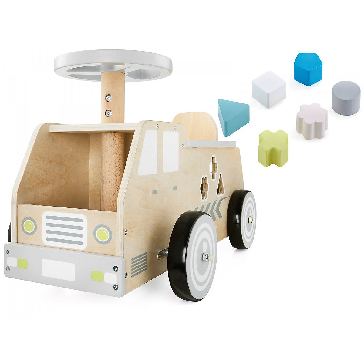 Aufsitzauto aus Holz Rutschauto mit Aufbewahrungsfach