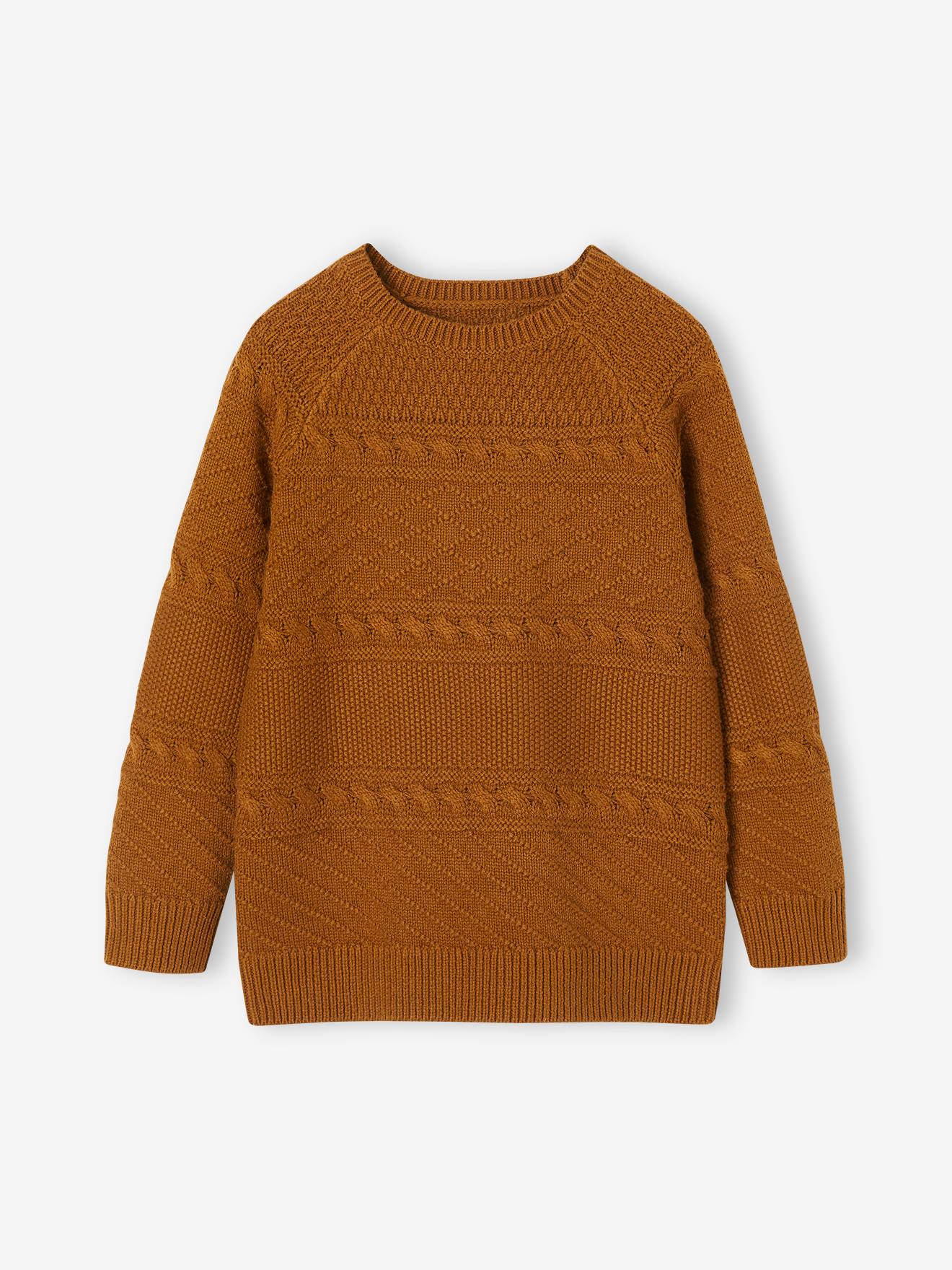 Pull maille fantaisie garçon bronze